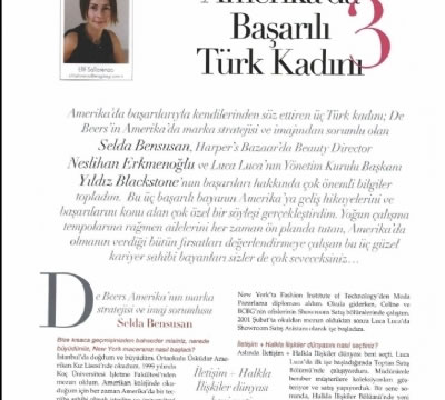 1995 Mezunumuz Selda Gülcan Bensusan Mag Dergisi’nde