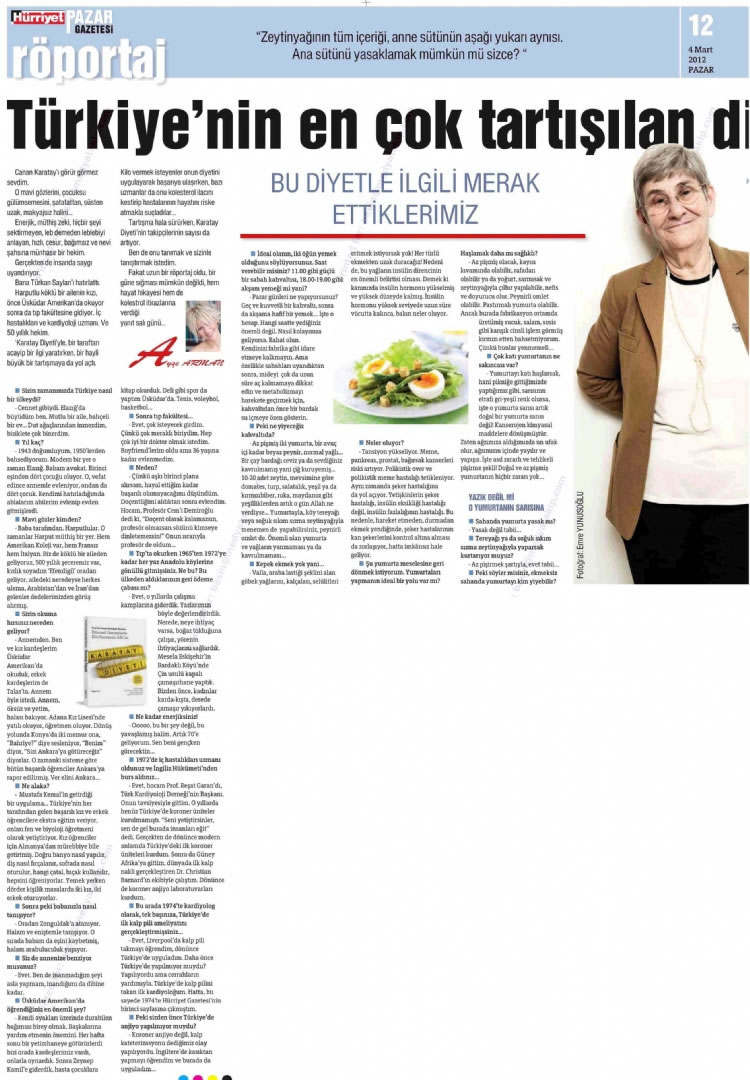 Prof. Dr. Canan Efendigil Karatay Hürriyet Gazatesi’ndeydi