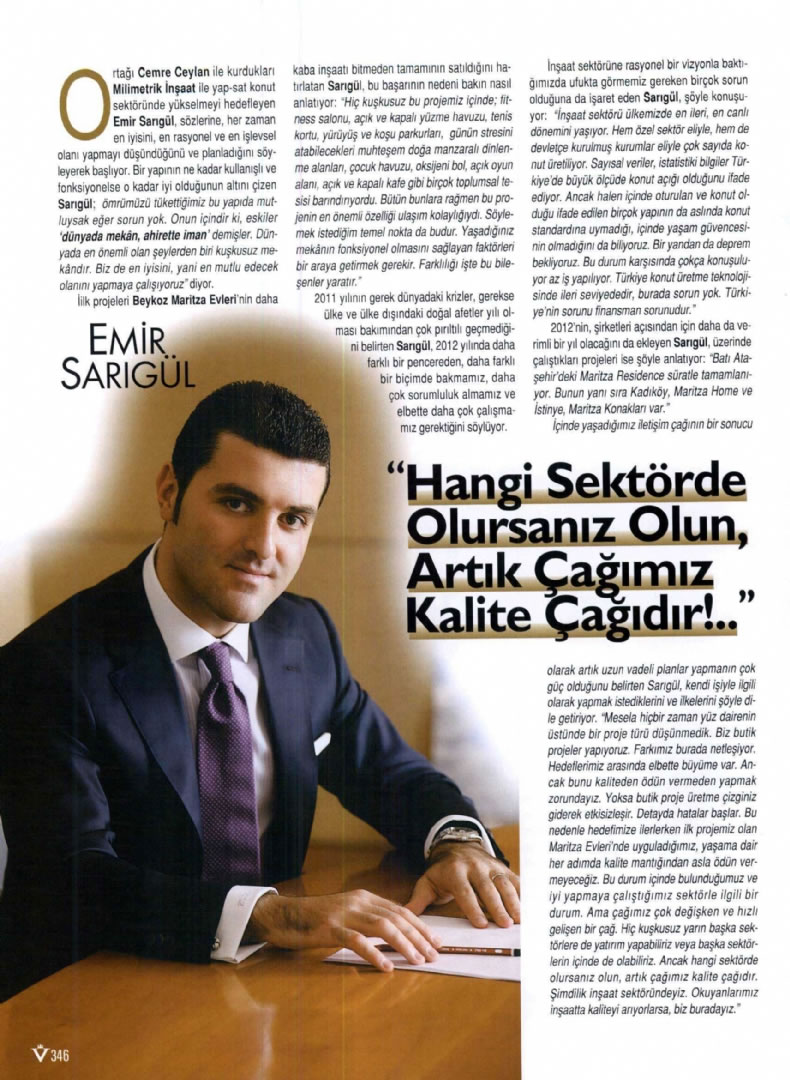 1998 Mezunumuz Deniz Aylan VIP Magazine Dergisi’ndeydi