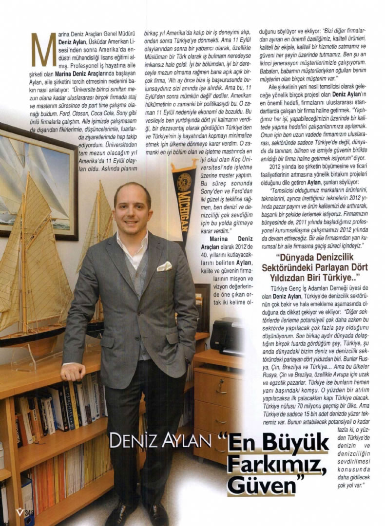 1998 Mezunumuz Deniz Aylan VIP Magazine Dergisi’ndeydi